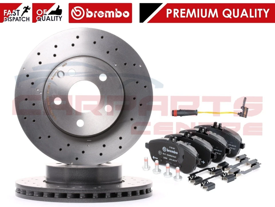 FOR MERCEDES C CLASS W204 S204 C204 BREMBO FRONT BRAKE DISCS PADS SENSOR 295mm - Image 1 of 1