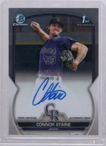 2023 1st Bowman Chrome Auto Connor Staine Prospect Auto Refractor - Picture 1 of 2