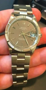 ROLEX STAINLESS STEEL DATE 15210 Slate Dial 34MM Oyster Band Pre-Owned - Picture 1 of 8