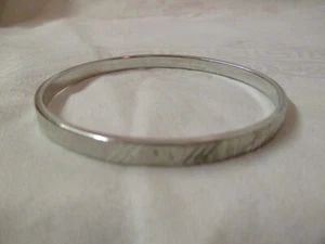Vintage Monet silver tone etched Bangle Bracelet - Picture 1 of 3