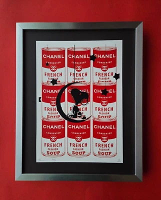 Death NYC | Impresión de arte pop original firmada a mano SNOOPY DREAMS WARHOL SOUPS #8 CERTIFICADO DE AUTENTICIDAD Foto 1 de 4