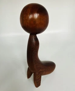Vintage Teak Seal Balancing A Beach Ball Corkscrew Signed Leo Kari Denmark - VGC - Picture 1 of 13