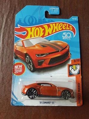 HOT WHEELS 50/365 - 2018 Muscle Mania 8/10 - '18 Camaro SS- Carded - Image 1 of 2