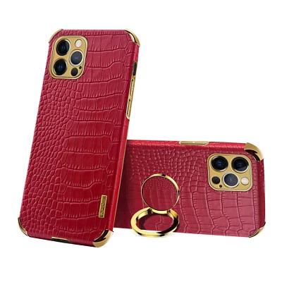 For iPhone 13 14 15 16 Pro Max 11 XS 7 8 Leather Soft Back Stand Shockproof Case - Image 1 of 4