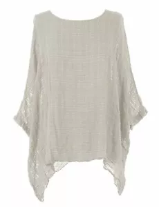 Women Italian Plain Lagenlook Batwing Cotton Blend Ladies Tunic Top Plus Sizes - Picture 1 of 54