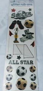 Fußball Papier Haus Glitzer Rub On Transfers 1 4 x 12 Blatt Sport Scrapbooking - Bild 1 von 4
