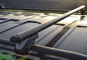 Black Roof Rails + Cross Bars For Volkswagen Multivan T7 2024+ LWB Van Top - Picture 1 of 9