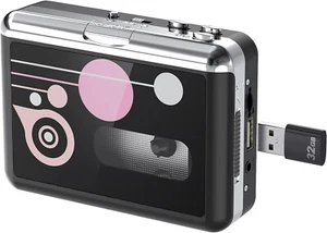 Cassette Player, Portable USB Cassette to MP3 Converter, Save into USB Drive - Picture 1 of 6
