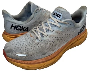 Hoka Clifton 8 Damen 9,5 B Straßenlaufschuhe grau blau orange - Bild 1 von 11