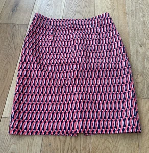 Boden Damengröße 6 Jacquard Baumwollmischung Minirock rosa & marineblau Geomuster - Bild 1 von 7