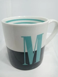 LETTER "M" MONOGRAM MUG. INITIAL , "M" MUG. KATE SPADE, "M" MUG. B372 - Picture 1 of 16