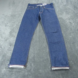 Gustin Men’s 32x29 Slim Raw Selvedge Denim Jeans Indigo Button Fly Made in USA - Picture 1 of 12