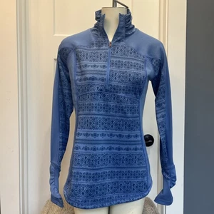 CALIA by CARRIE UNDERWOOD Women Blue Yonder Warm Up Quarter Zip Long Sleeve Sz M - Picture 1 of 11