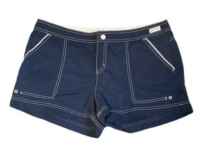 Nautica Womens Board Shorts Size M Navy Blue & White Swim - Picture 1 of 4