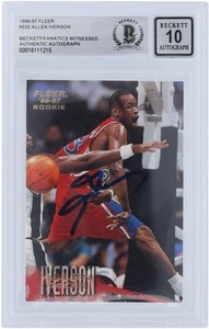 Allen Iverson Philadelphia 76ers Signed 1996-97 Fleer #235 BAS 10 Rookie Card - Picture 1 of 2