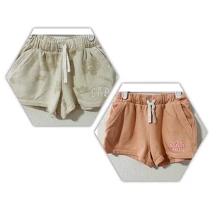 GAP Girls Size Small (6-7) Logo Casual Shorts - Tan and Cream /Peach EUC Comfy - Picture 1 of 13
