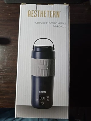 New Open Box Unbranded Portable Electric Kettle #FG-EC002D Black/Pink Color - Image 1 of 4