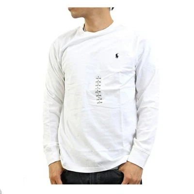 *MINOR DEFECT* Polo Ralph Lauren Boy's LS Crewneck T-Shirt Tee - White - 18/20 - Image 1 of 4