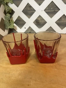 2 Maker's Mark Etched/Dipped Red Wax Lowball Glasses - Picture 1 of 6