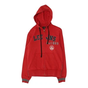 Lee Mens Red Hoodie | Vintage Hooded Casual Designer Full Zip Hoody - Picture 1 of 5