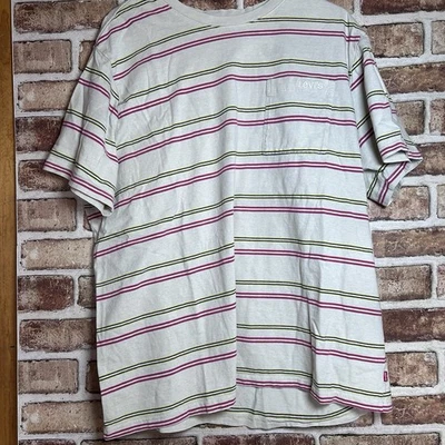Camiseta a rayas verdes y rosas Levis para hombre talla XL Foto 1 de 4