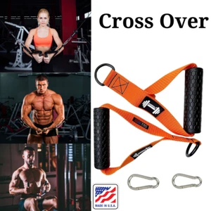 D Griff Riemen Gym Training Griffe Cross Over Steigbügel Schaumstoff Kraft  - Bild 1 von 8