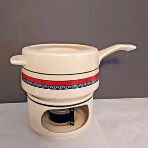 Lenox Temper-ware Staccato 2 QT Open Fondue Pot & Base w/ Burner NO RACK - Picture 1 of 4