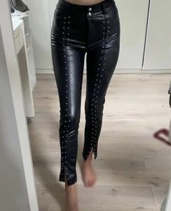 Bershka black leather trousers with small studs - Picture 1 of 6
