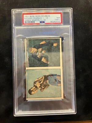 1951 Berk Ross Doubles Ezzard Charles James Martin 1-13 1-15 NM PSA 7NM MC - Image 1 of 2