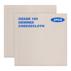 2 Pcs Cheesecloth 20x20 Inch Precut Cheese Cloths Unbleached Cotton Muslin Cl... - Picture 1 of 7
