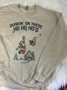 felpa basket babbo natale divertente Dunkin su questi Hohos felpa unisex grande - Foto 1 di 3