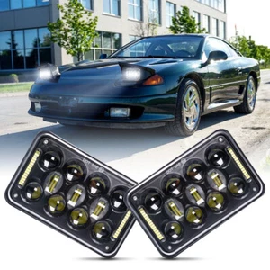 4X6" Inch Pair LED Headlights 4D Lens Hi/Lo With DRL For Dodge Stealth 1991-1993 - Picture 1 of 12