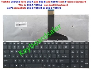 New for Toshiba C50-A C50D-A C55-A C55D-A C55-A-1NV series US Keyboard black - Picture 1 of 4