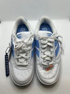 WOMANS SKETCHERS SPORTS WHITE BLUE SNEAKERS SIZE 10 - Picture 1 of 10