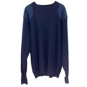 Barbour Navy Sporting Crew Neck Wool Sweater/Jumper UK XL - Picture 1 of 7