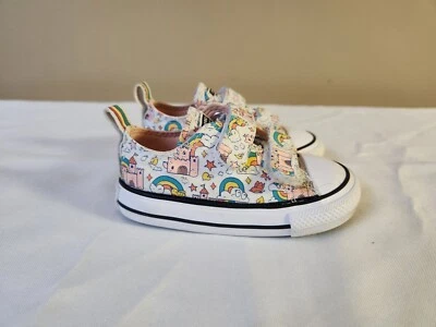 Zapatilla deportiva Converse Infantil Niñas Rainbow Castles blanca/rosa/verde azulada EE. UU. 5 (usada) Foto 1 de 4