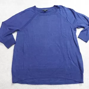 J.Crew Womens Sweater Small Blue Raglan Sleeves 100% Linen A8089 - Picture 1 of 7