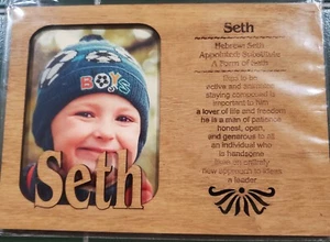 Cornice fotografica opaca SETH incisa 5""X7"" significato del nome NUOVA - Foto 1 di 1