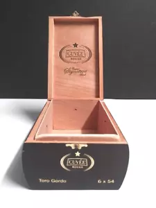 Cuvee Rouge Empty Dk Brown Lacquered Wood Cigar Box for Crafting, Wedding Decor - Picture 1 of 8
