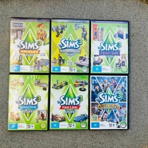 6 x Sims 3 Expansion Packs (Mac/PC) Master , Loft, Town, Fast,Ambition,Outdoor - Picture 1 of 14