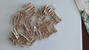 Small Mini 1 " Wooden Clothes Pins 40 Count - Crafts Projects - Picture 1 of 1