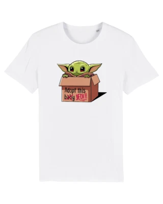 UNEEK Lustiges T-Shirt Kinder Erwachsene Adopt this Baby Jedi Baby Yoda Mandalorian Star Wars