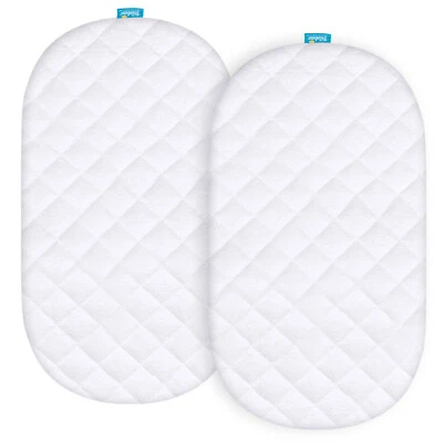 Waterproof Bassinet Mattress Pad Cover Bamboo Surface 2 Pack Multi-size Options - Image 1 of 4