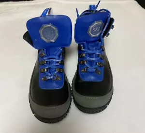 Sci Stefano Ricci made in Italy - Scarpone nero con finiture blu taglia 38 - Foto 1 di 5