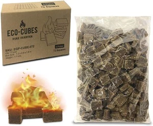 Eco Cubes–Fire Starter for Grill, Fireplaces, Campfires and Wood Stove-Qty 72 - Picture 1 of 1