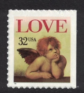 Scott 3030 - Amor, Querubín - Folleto S/A Single - Estampilla sin montar o nunca montada 32c 1996 - Como Nuevo sin Usar - Imagen 1 de 1