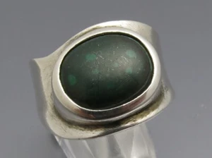 REIF-DESIGN - ANTIK STYLE MALACHIT RING-AUS EIGENER GOLDSCHMIEDE-999 FEINSILBER - Picture 1 of 5