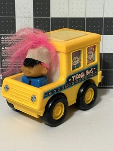 1990'S Russ Berrie Friction Powered Trolls on the go Troll Bus Pink Hair - Bild 1 von 8