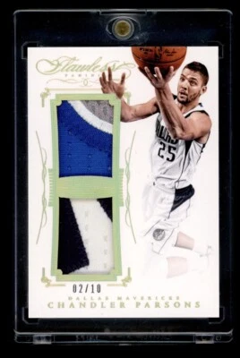 Camiseta deportiva Panini Flawless Chandler Parsons 2014-15 doble juego usada parche sucio/10 Foto 1 de 2