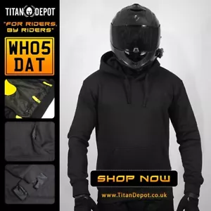 WH05DAT - STEALTH Armoured Motorcycle Hoodie (Pullover) - LARGE - Picture 1 of 12